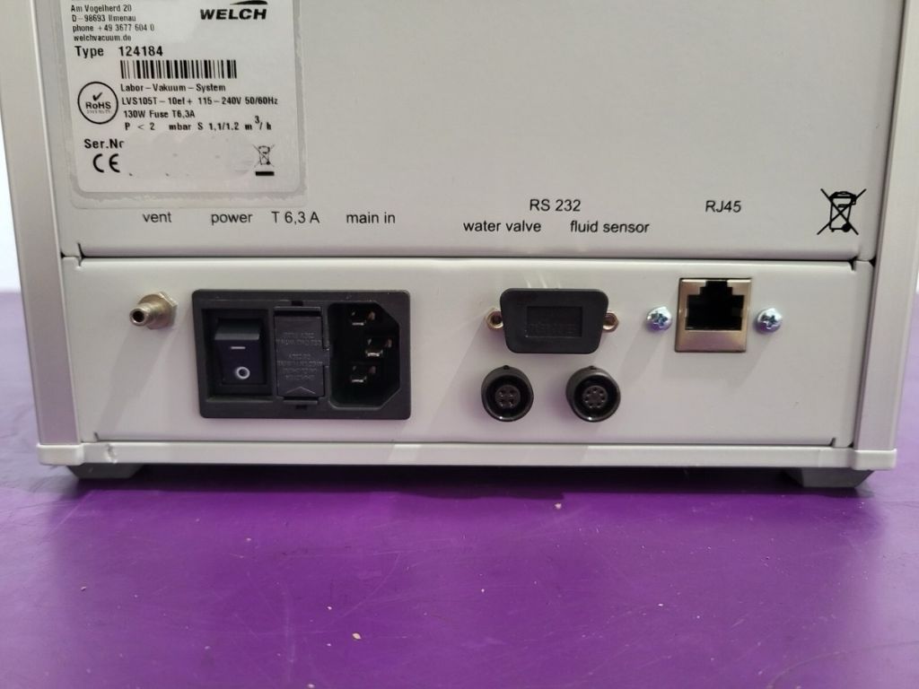 Welch / Ilmvac LVS105T-10ef drehzahlgesteuerte chemiefeste Vakuumpumpe mit Controller und Abscheider, 1,2m & 2mbar